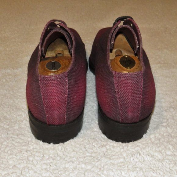 Corthay Serigo Woven Burgundy Black Canvas Three Eyelet Derby 7D NWOB $2192 main image 6